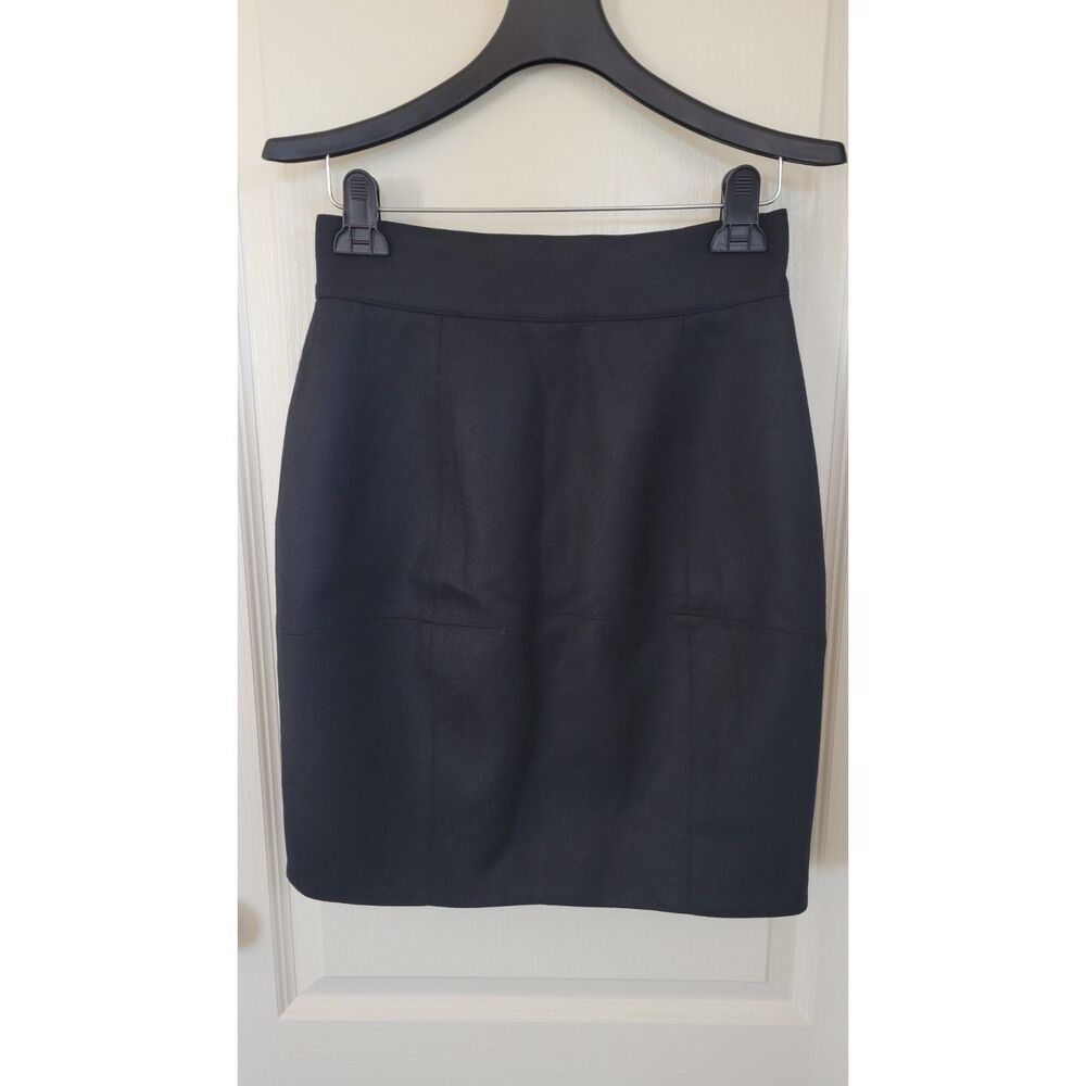 Fendi Black Wool Pencil Skirt